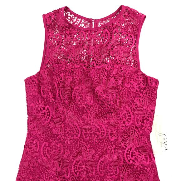 Eliza J Pink Lace Sleeveless Drop Waist Mini Sheath Dress Size 0P